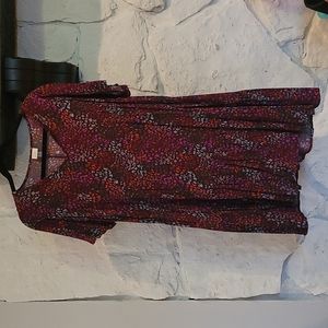A New Day, Maroon print Dress, Size Med